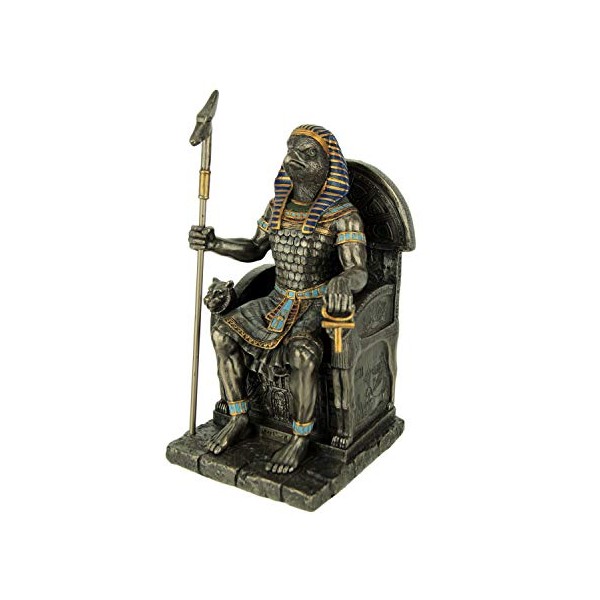 wu Horus Egyptian God Sitting on Throne Statue