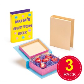 Baker Ross EK3067 Secret Keepsake Books To Paint and Decorate. Craft Kits For Kids - Pack of 3, Brown, 15cm x 10.5cm