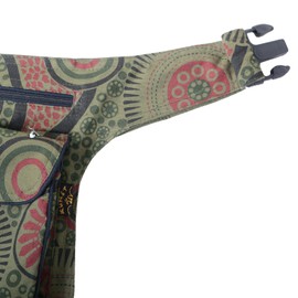 Kunst und Magie Double Bum Bag Side Bag Belt Bag Festival Bag Hippie Goa - Green -