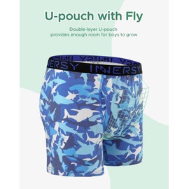 INNERSY Boys' Boxer Briefs Cotton Breathable Underwear for 8-18 Teens 7 Pack(X-Large, Blue Shark)