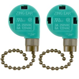 Dotlite 2Pack Pull Chain Switch, Ceiling Fan 3 Speed 4 Wire Control Switch ZE-268S6 Replacement Accessories Compatible with Hunter Fans Wall Lamps(Bronze)