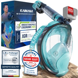 Kaimana® Snorkel Mask for Adults S/M with Carry Bag - Tested CO₂ Safety - Diving Mask Adult - Full Face Mask Diving Mask