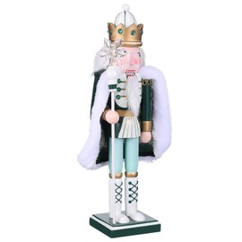 Healeved Large King Nutcracker Christmas Decor Figure 30cm Wooden King Guard Soldier Figures Traditional Nutcracker Statue Table Decoration
