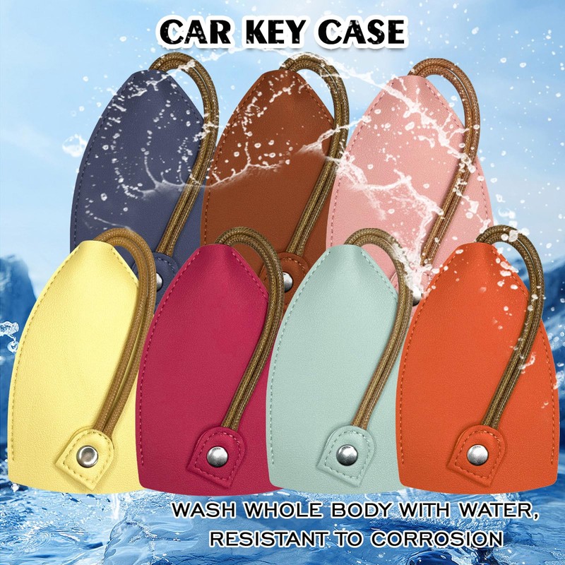 pvotawp 2PCS Creative Pull-Out Key Case Cover, Leather Large-Capacity Key