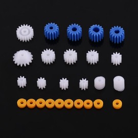 26 Pieces Plastic Gear Spindle Worm Gear Mini Gear 2 mm/2.3 mm/3 mm/3.17 mm/4 mm for Aeroplane Car Model DIY Robot Gear Kit