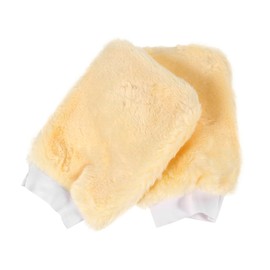 Cabilock 2Pcs Auto Cleaning Gloves Imitation Wool Car Wash Mitts Durable Double Sided Wash Tool for Car Cleaning High Wear Resistance Elastic Cuff Random Color