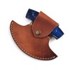 MOHID ENT Damascus ulu knife with leather sheath, 6" Best
