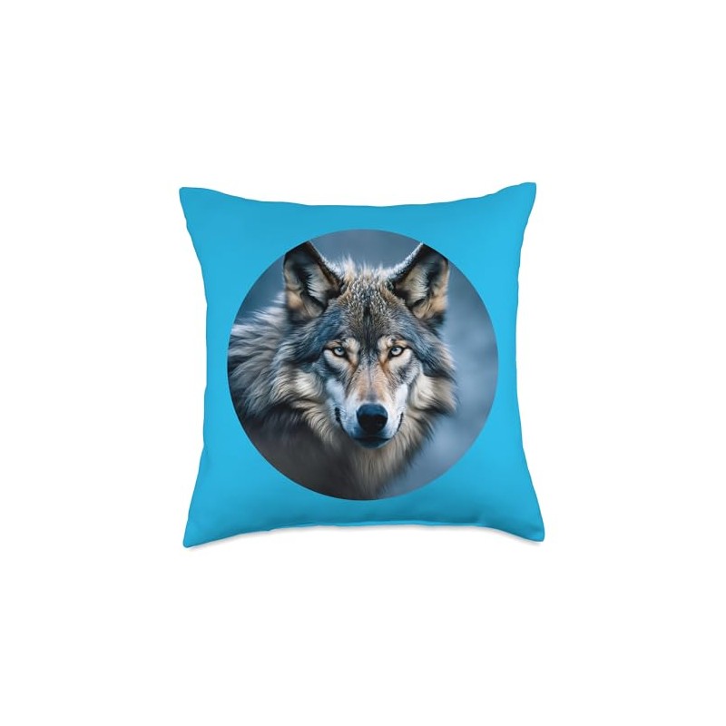 WOLF WOLVES FACE HEAD Throw Pillow