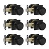 goldenwarm 6 Pack Matte Black Closet Door Knobs, Interior Passage