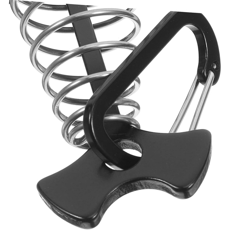 Walquicks 10Pcs Fishbone Deck Anchor Pegs, with Spring with Carabiners