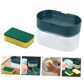 Levemolo 1set Automatic Soap Dispenser for Kitchen Reusable Liquid Pump Sponge Holder Effortless One-Hand Reduces Dishwashing for Household Use