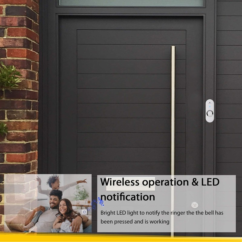 Wireless Doorbell Plug in Chime Kit | Doorbell Designed for