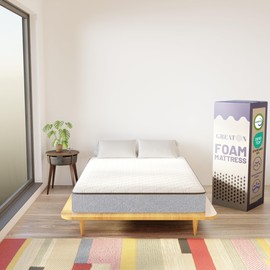 Greaton, 7-Inch Medium Firm High Density Foam Mattress, Comfortable Mattress for Cooler Sleep, Supportive & Pressure Relief, Full, White