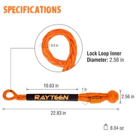 RAYTEEN Synthetic Soft Shackle Recovery 1/2 INCHx22.83 INCH, Lab Tested 55,935LBS with Sleeve UHMWPE Orange Soft Shackle Recovery for Sailing 4X4 SUV Offroad Jeep Truck ATV UTV Farming Mining Tractor