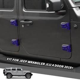 Jimen Fit for Jeep Wrangler JLU 4 Door 2018-2024, 20PCS Door Hinge & Tailgate Hinge Cover Exterior Trim Accessories (Purple)