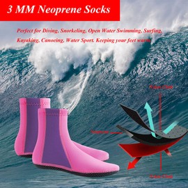 YDQUANI 3mm Wetsuit Socks Camouflage Neoprene Socks Keep Warm Non-Slip Dive Booties for Women Men Kids Open Water Swimming Diving Surfing Snorkelling