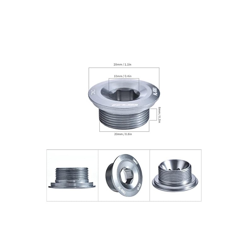 Keenso Bicycle Crank Bolt, Bicycle Aluminium Alloy Crank Bolt BB