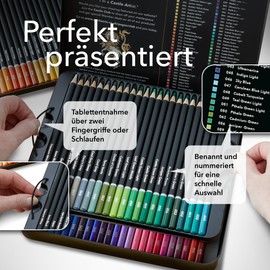 Castle Art Supplies Set - 72 Coloured Pencils Set for Adult or Kids Colouring Books - Soft Series - Vibrant Colours