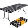 Smiry 2 Pack Rectangle Table Cloth 4 Foot, Waterproof Elastic