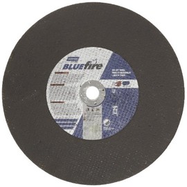 Norton Blue Fire Free Cut Chop Saw Reinforced Abrasive Cut-Off Wheel, Type 01 Flat, Zirconia Alumina and Aluminum Oxide, 1" Arbor, 14" Diameter x 7/64" Thickness (Pack of 1)