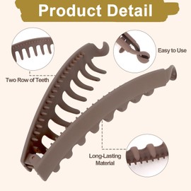 CURASA Large Banana Clip for Women Girls Elegant Banana Clips for Thick Thin Curly Hair 8 PCS Cute Claw Clips Non-Slip Grip (4 Colors)