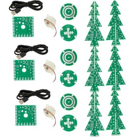 AZDelivery 3x DIY LED Christmas Tree Kit: Christmas Tree Electronic Kit for Soldering - Soldering Kit for a Rotating Christmas Tree with LEDs and USB Port