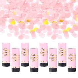 sourcing map 8Pcs Confetti Popper for Wedding, Paper Confetti Happy Birthday Table Scatter Confetti Dots for Birthday Graduation Christmas Party Supplies Decorations, 4" Pink