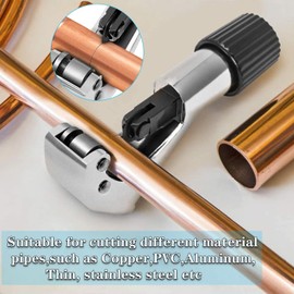 YUENTOEN Tubing Cutter Set, Heavy Duty Pipe Cutter 1/4”-1-5/8” Cutting Capacity, Mini Tube Cutter 1/8”-1-1/8” with Deburring Tool for Copper, Aluminum, Stainless Steel Tube, PVC Pipes