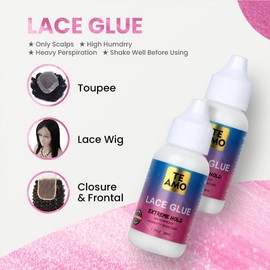 Te Amo Lace Glue Exterme Hold, Invisible Wig Bonding Glue, Water & Oil-Resistant, Non-Toxic, Light Hold for Secure and Natural-Looking Poly and Lace Hairpiece, Wigs & Toupee Systems, Bonding Adhesive.