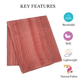 Muslin Fabric – 3 Yards Pre-Cut | Pure Soft Lightweight Fabric, 44” Wide | Breathable Sewing Material for DIY Projects, Baby Wraps, Dresses, Crafts – Multiple Designs (Solid Peach Texture)