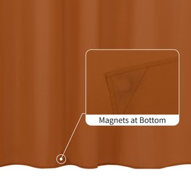 ALYVIA SPRING Stall Fabric Shower Curtain Liner Waterproof - Soft & Lightweight Small Shower Curtain with Magnets for Narrow Stall Size, Machine Washable - 36x72, Burnt Orange