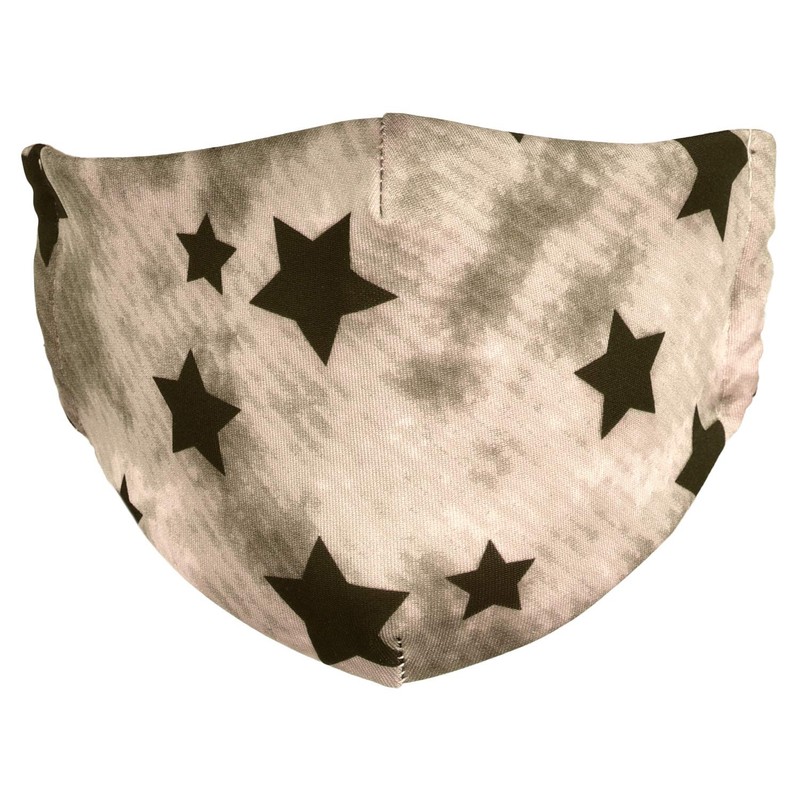 styleBREAKER Unisex Fabric Mask with Stars Pattern in Vintage Look,