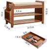 PETKABOO 2 Tier Shoe Bench, Bamboo Shoe Rack Bench, Shoe