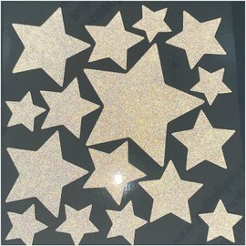 Calcomanías reflectantes de estrellas blancas LiteMark, 3M Scotchlite, varios tamaños para cascos, bicicletas y coches (paquete de 16)