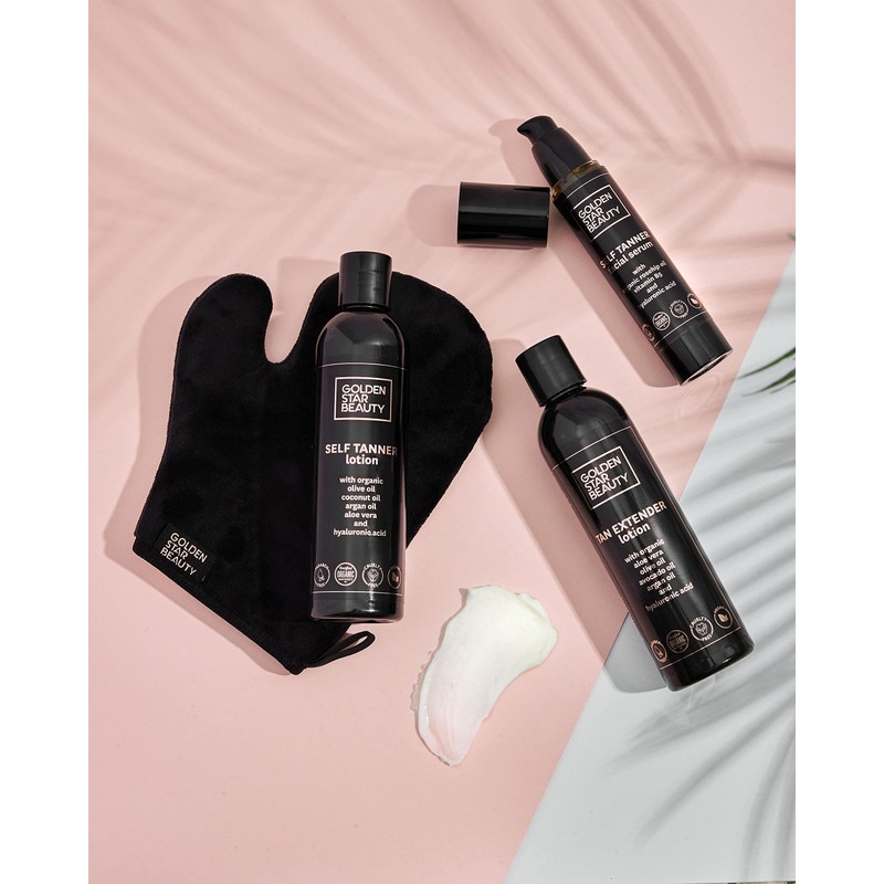 Self Tanner with Tanning Mitt - Sunless Tanning Lotion w/Hyaluronic