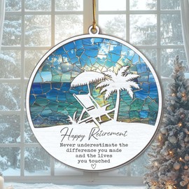 Retirement Ornaments 2024, Retirement Ornaments for Women 2024 - Retirement Gifts for Woman Men, Best Gifts for Retirement - Happy Retirement Gifts - Acrylic and Wood Ornament