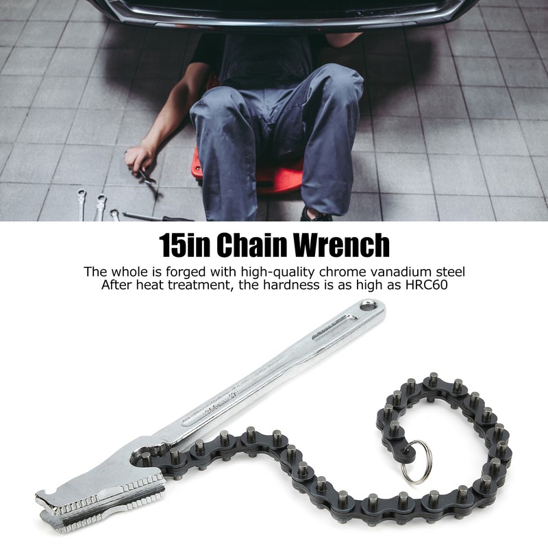 Chain Wrench High Hardness Surface Polished ChromePlated Chrome Vanadium Steel