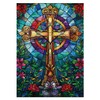 Stained Glass Cross Puzzles for Adults 1000 Pieces, Mosaic Christian