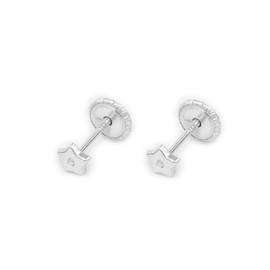 9ct White Gold star 3.5 mm baby-newborn Earrings