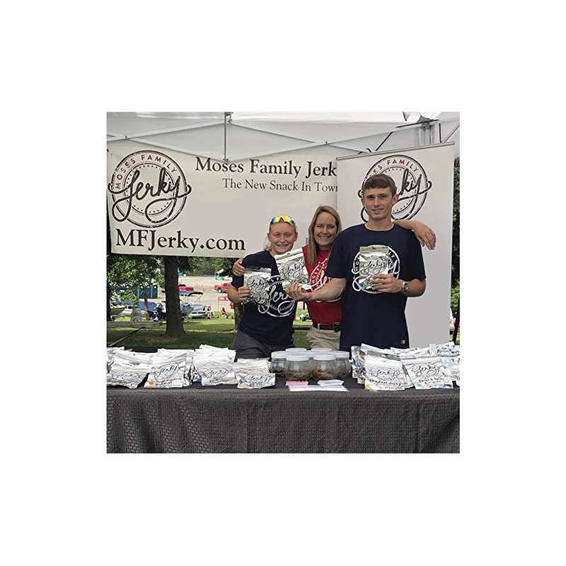 Moses Family Jerky, Garlic Beef Jerky, 2.5 Ounce, Bite Sized