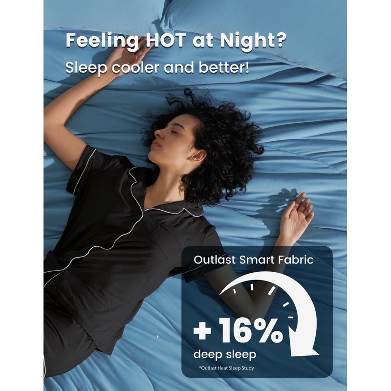 Dream Valley®Outlast®Deep Sleep Modal Pajamas for Women, Soft Button Down