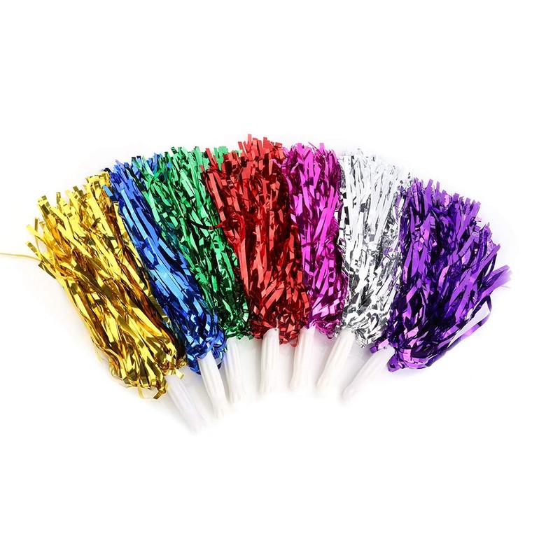 Jenngaoo Pack of 6 Cheerleader Poms, Plastic Pompoms Cheer with