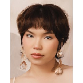 OJERRY Gold Dainty Statement Triple Flower Dangle Earrings for Women, Floral Jewelry Accessessories Romantic Cool Gifts for Her Women in Their 20s 30s