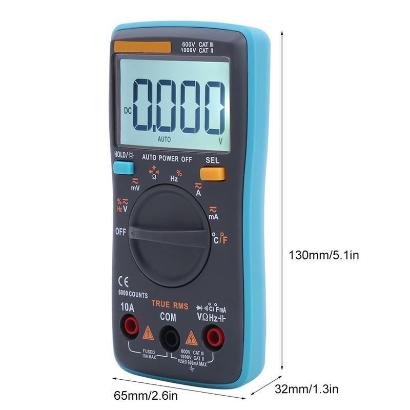 ZT102 Digital Multimeter AC DC Voltmeter Diode Current Capacitance Tester