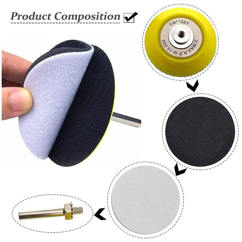 Bestgle 2pcs 3 Inch 75mm Hook and Loop Sanding Backing