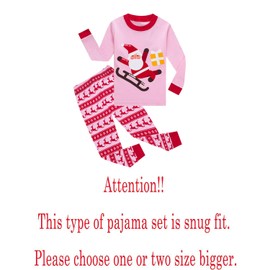 Little Milo Girls Pajamas Christmas 100% Cotton Toddler Pjs for Kids Girls Children Long Sleeve Sleepwear Sets