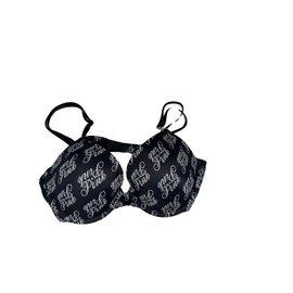 Victoria's Secret Pink Wear Everywhere Smooth Push Up Bra Color Black Script New (US, Cup Band, 34, B, Black Scrip)
