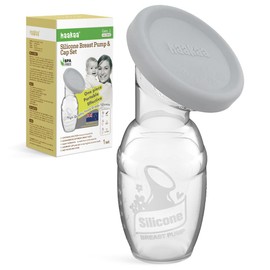 haakaa - Extractor de leche manual de 4 onzas/100 ml (Gen.1) y juego de tapas de silicona, para lactancia materna, mamá recoge leche materna, silicona de grado alimenticio
