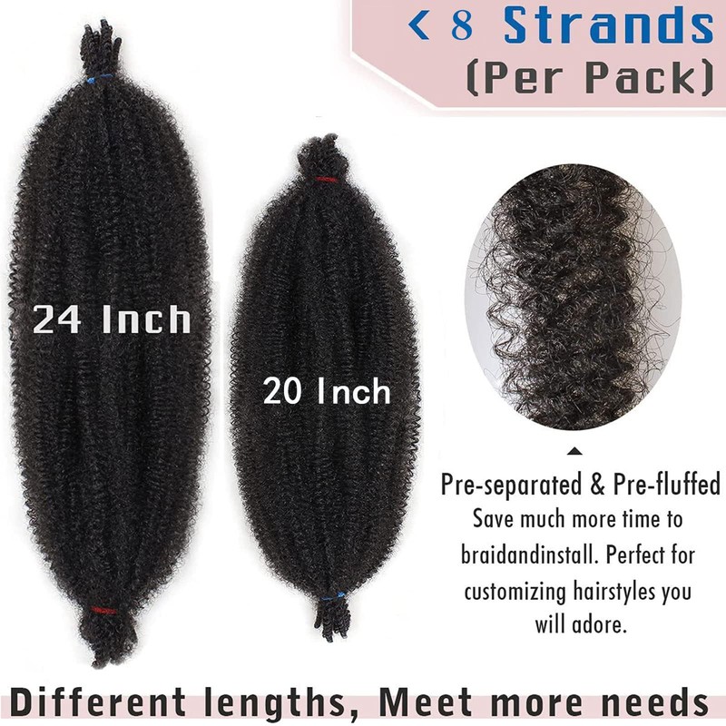 24 Inch 3 Tones Pre-Separated Springy Afro Twist Hair 8