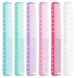 6Pcs Cutting Combs for Hair Stylist Professional Carbon Fine Cutting Comb Heat Resistant Carbon Fiber Salon Hairdressing Comb for Men(Blue, Green, White, Pink, Rose Red, Purple)